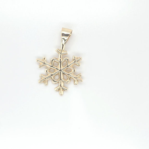 14k Yellow Gold Snowflake Pendant