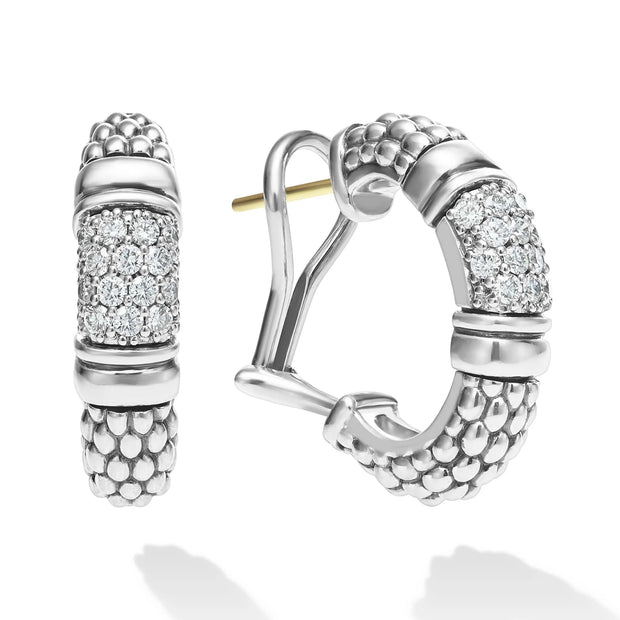 LAGOS Caviar Diamond Hoop Earrings