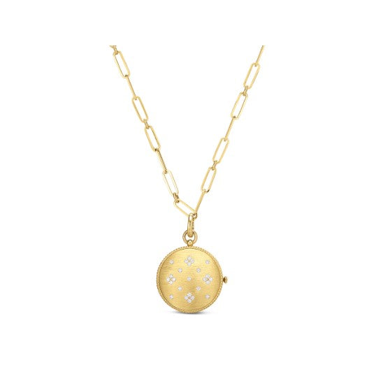 18K Yellow Gold Roberto Coin Venetian Princess Diamond Locket