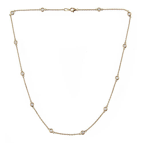 14K Yellow Gold Private Label Bezel Set Diamonds By The Yard Necklace