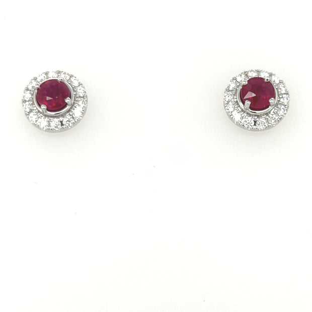 Ruby And Diamond Earrings