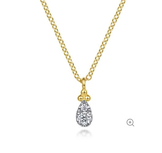 Gabriel & Co. 14K Yellow Gold Diamond Pendant Necklace