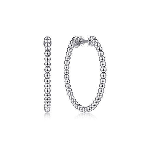 14K White Gold Gabriel & Co. Bujukan Classic Hoop Earrings