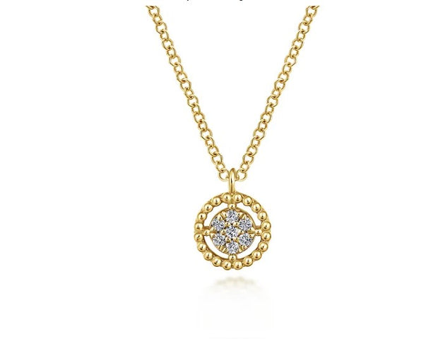 Gabriel & Co 14K Yellow Gold Diamond Pendant