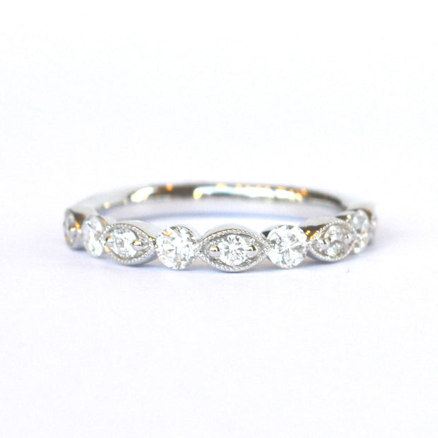 14k White Gold Diamond Wedding Band