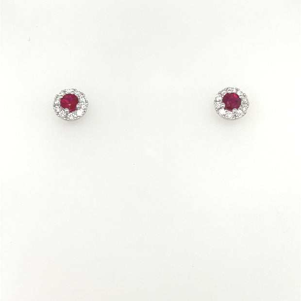 Ruby And Diamond Earrings