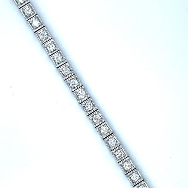 14k White Gold Diamond Bracelet