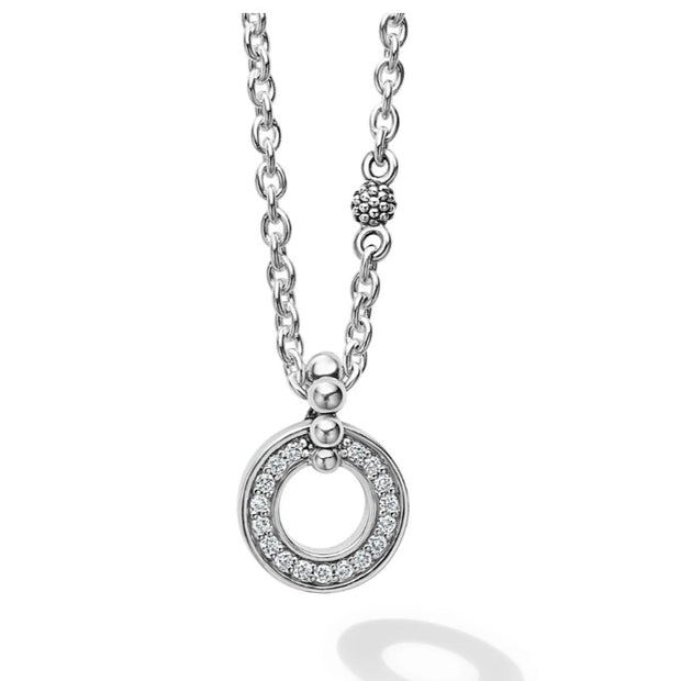 Sterling Silver LAGOS Caviar Spark Diamond Pendant