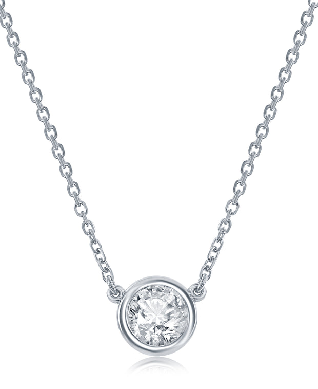 14k White Gold Diamond Necklace