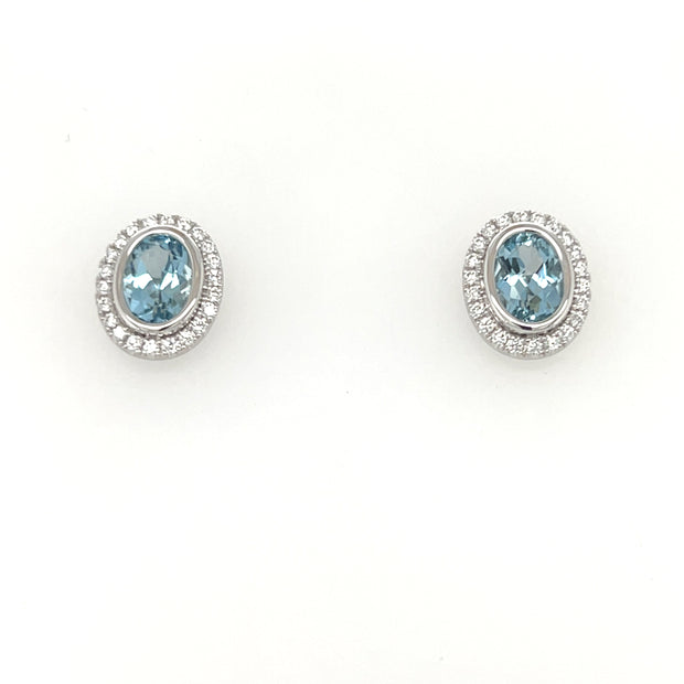 Aqua and Diamond Earrings