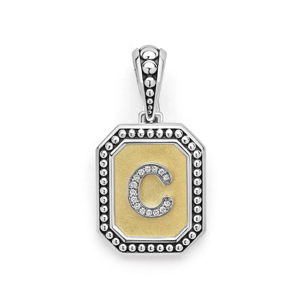 LAGOS Octagon Diamond C initial Charm