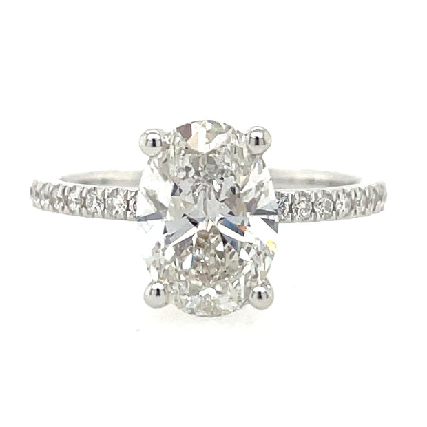 Private Label 14K  White Gold Lab Grown Diamond Engagement Ring