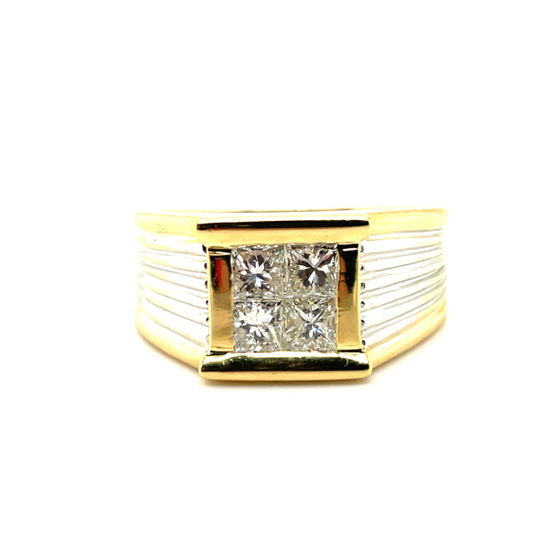 Estate 18K Yellow Gold and Diamond Fashion Ring