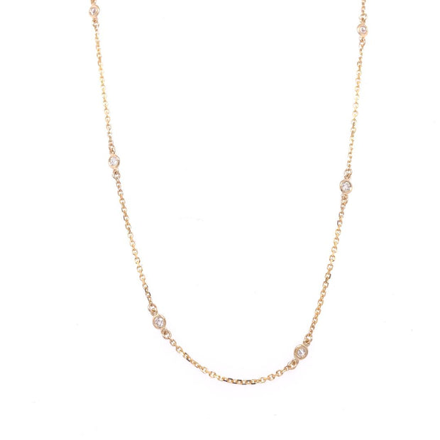 14k Yellow Gold Diamond-By-The-Yard Necklace