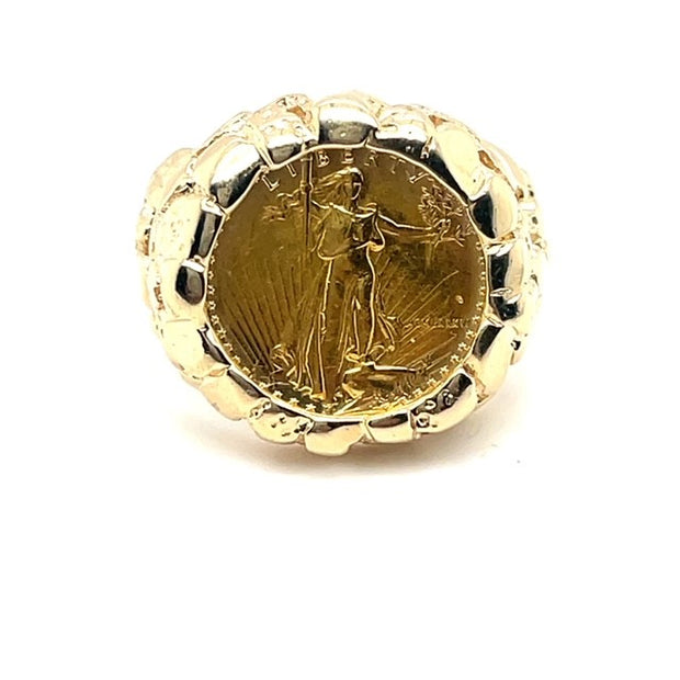 Estate 14k Gold Coin Ring