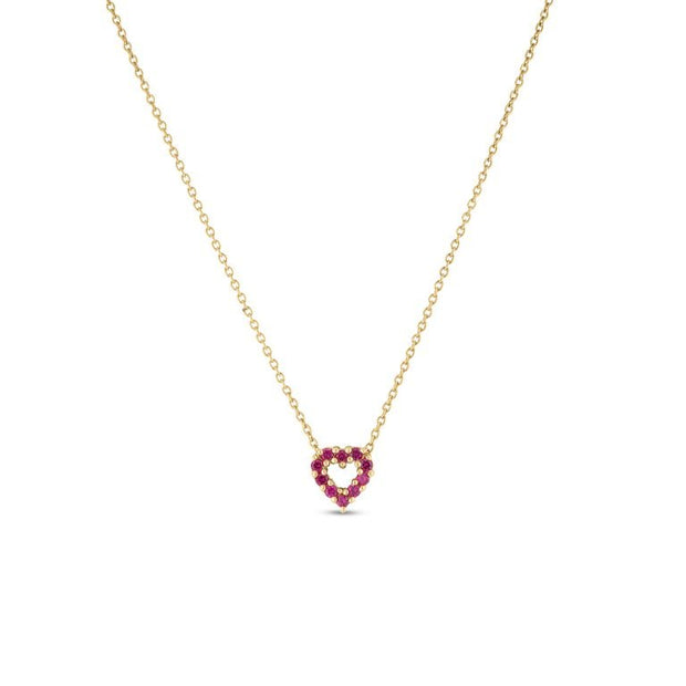 Roberto Coin Ruby and Diamond Heart Necklace