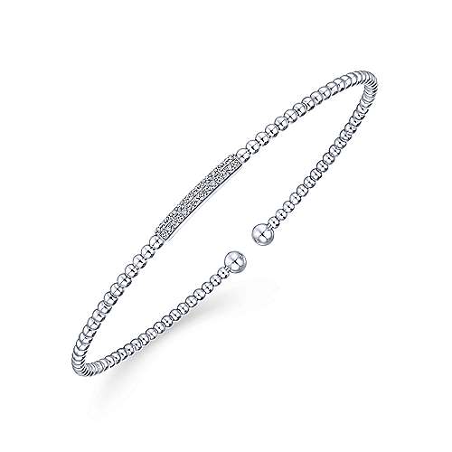 14k White Gold and Diamond  Gabriel & Co Bujukan Cuff Bracelet