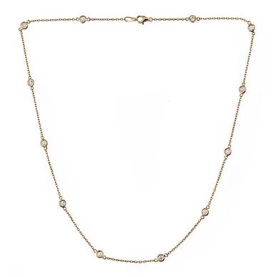 14K Yellow Gold Diamond-By-The-Yard Necklace Private Label