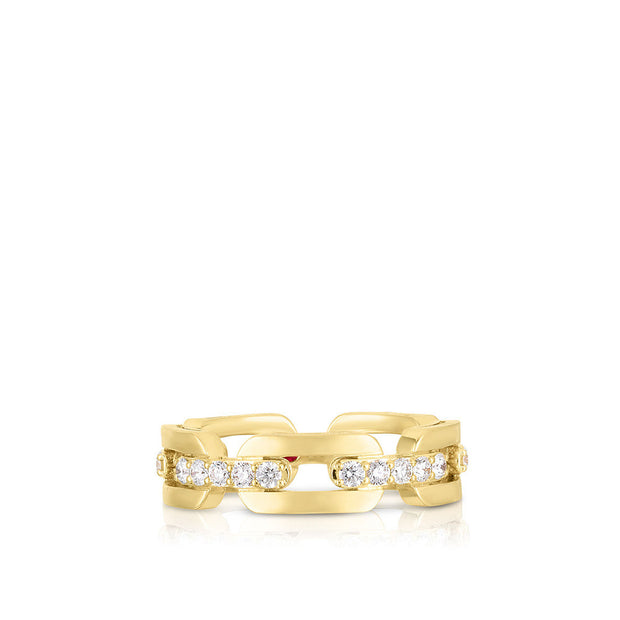 18K Yellow Gold Roberto Coin Navarra Diamond Ring