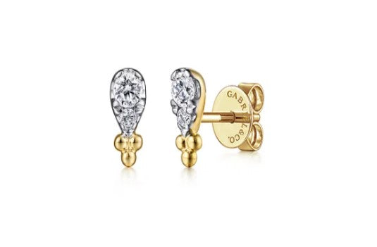 Gabriel & Co.14K Yellow-White Gold Diamond Stud Earrings