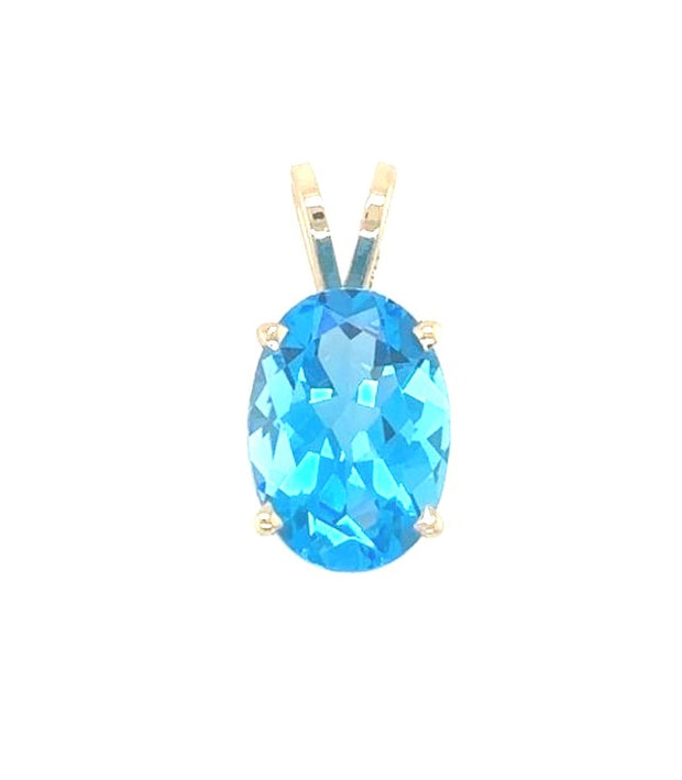 Estate 14K Blue Topaz Pendant